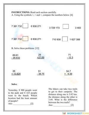 Addition & Subtraction with Decimals