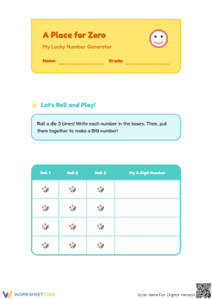 A Place for Zero: Essential 3-Digit Place Value Worksheet