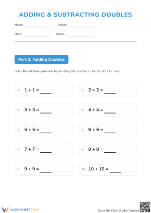 Adding & Subtracting Doubles | Essential Grade 1 Math