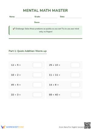 Mental Math Master: Essential Addition & Subtraction Drills