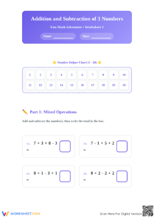 Essential 3-Number Addition and Subtraction | Grades 1-2