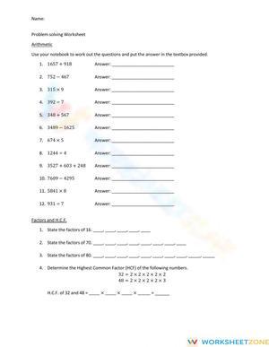 Problem Solving Grade 8