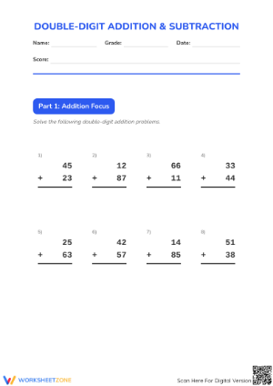 Essential Double-Digit Addition and Subtraction - Grade 2
