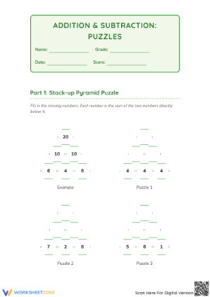 Essential Addition and Subtraction Puzzles | Grade 1-3 Math