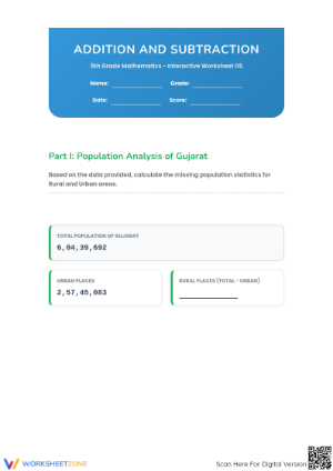 Essential Grade 5 Addition and Subtraction Aligned Worksheet