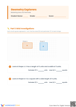 Essential Area and Perimeter Practice Worksheet | Grade 4-6