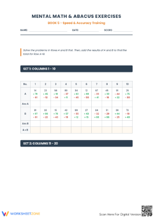 Essential Mental Math & Abacus Practice - Grades 2-5