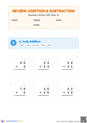 Printable Grade 2 Addition and Subtraction Within 100