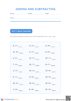 Essential Addition and Subtraction Practice | Grades 1-3