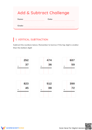 Essential 3-Digit Addition and Subtraction Pack | Grade 2-3