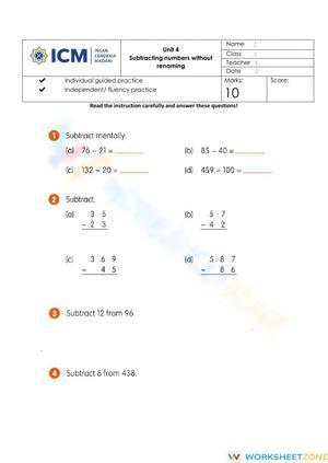Subtracting without renaming