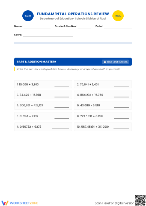 Essential Fundamental Operations Review | Grades 4-6 Math