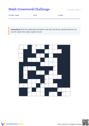 Essential Math Crossword Challenge | Grade 5-8 Ready