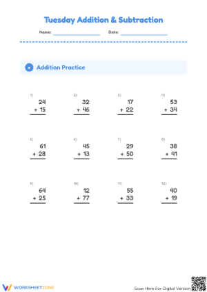 Essential 2-Digit Addition & Subtraction Practice, Grade 2