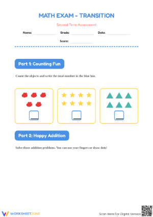 Essential Math Exam Transition Assessment | K-1 Aligned