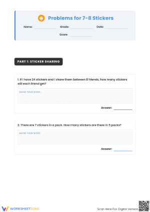 Grade 3 Math Operations — Printable No-Prep Worksheet