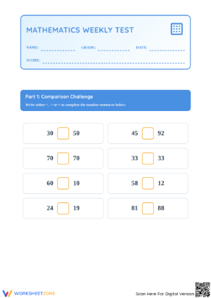 Essential 2.NBT.B.5 Worksheet: Grade 2-3 Math Weekly Test