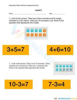 December Math Pre-Post Assessment (6-8)