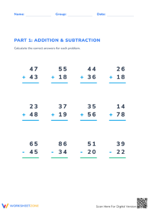Essential 2-Digit Addition & Subtraction Worksheet | Grade 2