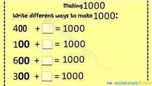 Recognize Multiples of 100 with a total of 1000
