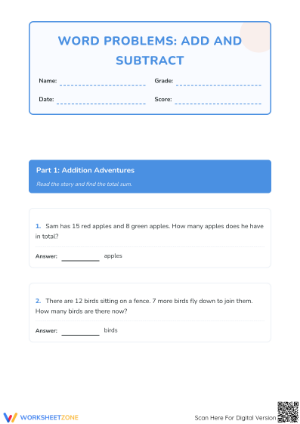 Essential Word Problems Worksheet | Grade 2 Math Ready