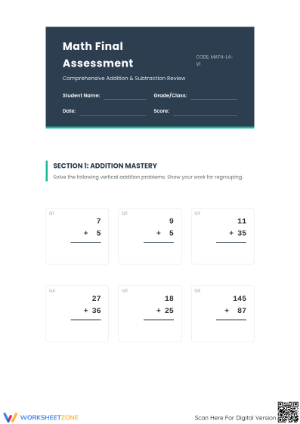Essential Grade 4 Math Assessment: Addition & Subtraction