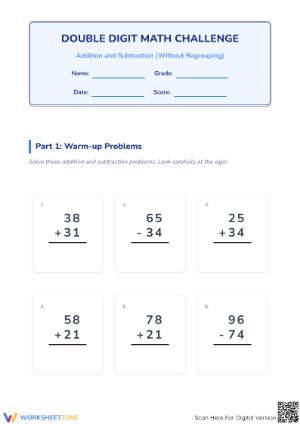 Essential Grade 2 Double Digit Addition and Subtraction