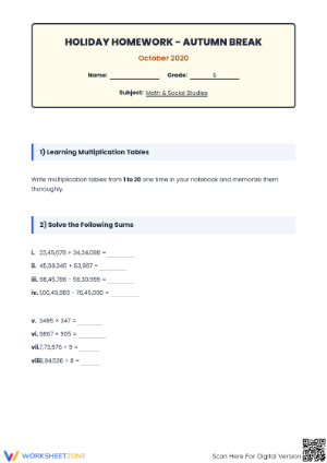 Essential Grade 5 Math Holiday Homework Review