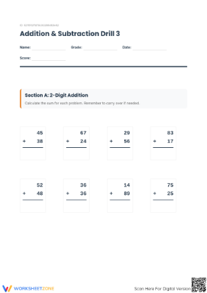 Addition & Subtraction: Essential Math Drill (Grades 2-4)