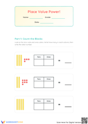 Essential Place Value Power Worksheet | Grade 1 Math