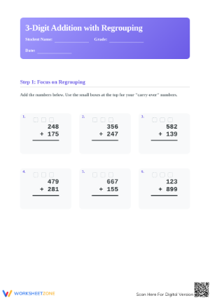 3-Digit Addition Worksheet: Essential Grade 3 Practice