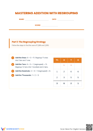 Regrouping Addition Worksheet | Essential Grade 4 Math