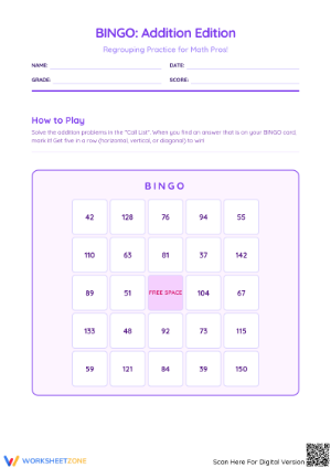 Essential Addition with Regrouping BINGO | Grade 2 Aligned