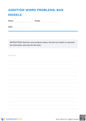 Printable Addition Word Problems Worksheet | Grade 3 Math