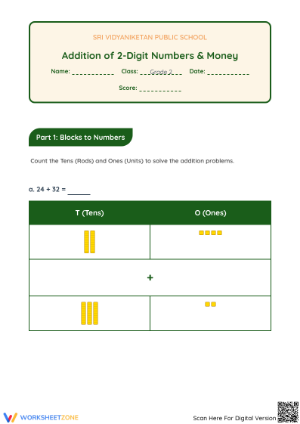 Essential 2-Digit Addition Worksheet | Grade 2 Math