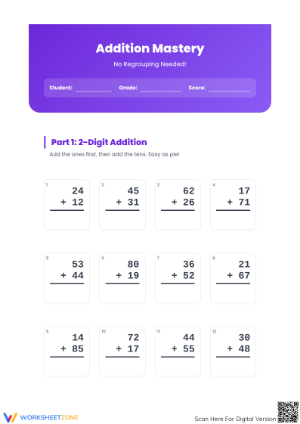 Essential Addition without Regrouping Mastery | Grade 2-4