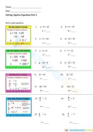 Solve One-Step Equations