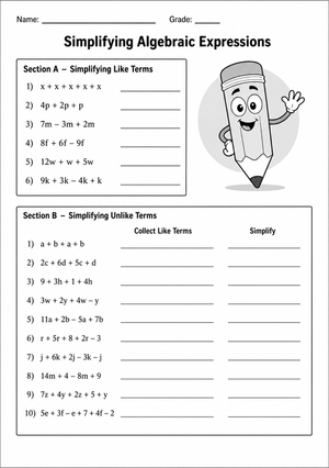 Essential Simplifying Algebraic Expressions | Grade 6