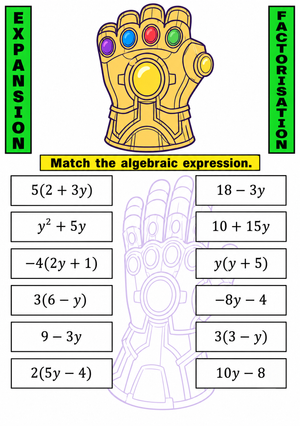 Printable Grade 8 Algebra Expansion & Factorization
