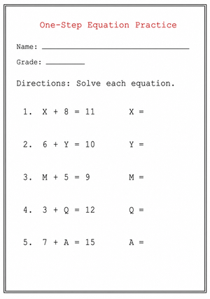 Essential One-Step Equation Practice | Grade 7 Math
