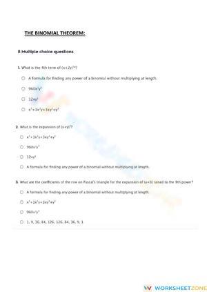 Questions on The Binomial Theorem