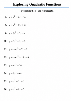 Exploring Quadratic Intercepts | Essential Grade 9 Math