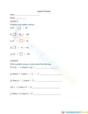 Grade 2 Algebra
