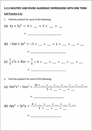 Multiplying Monomials Worksheet | Grade 7 Math Printable