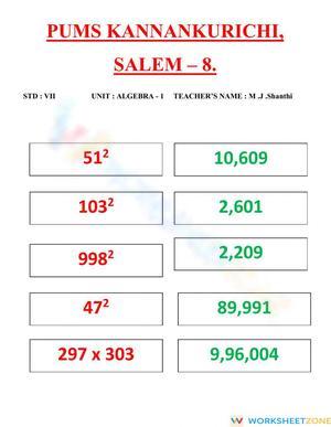 Algebra 1 Practice Problems