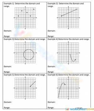 Domain and Range Worksheet with Graph Examples 