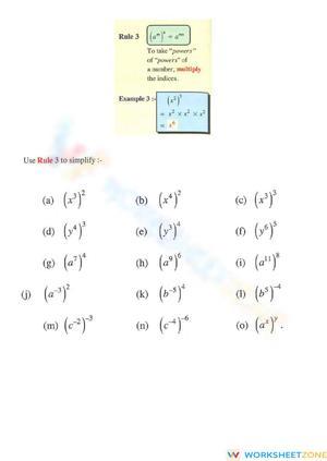 Indices Practice Worksheet