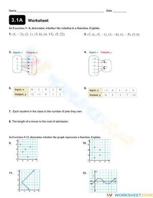 Functions Worksheet