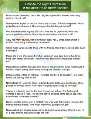 Expression Missing Variable in Problems