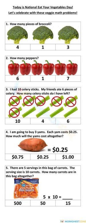 National Eat Your Vegetables Day Math